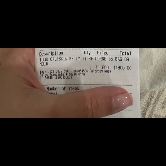Hermes Togo calfskin Kelly II Retourne Noir 35 - Picture 7 of 7